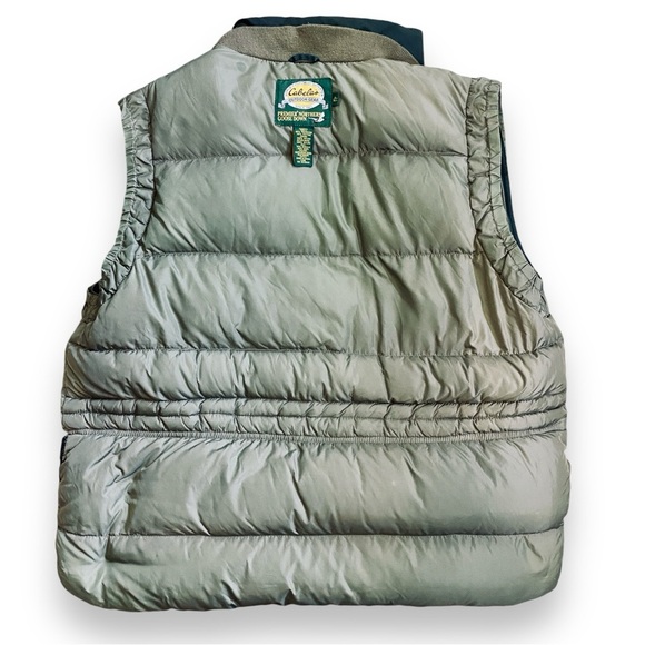 Vintage Cabela’s Green Goose Down Outdoor Vest Size Men’s Tall XL RN#56838 - Picture 7 of 11